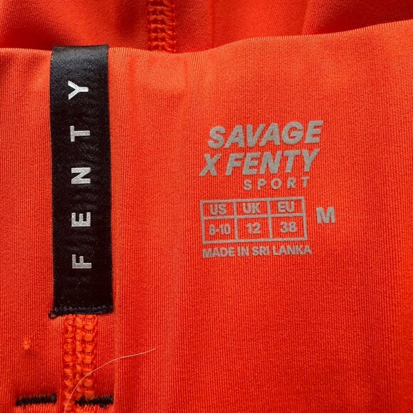 Savage X Fenty Sport Size M Fiesta Red Band It High-Waisted Cycling Biker Shorts - Picture 4 of 12